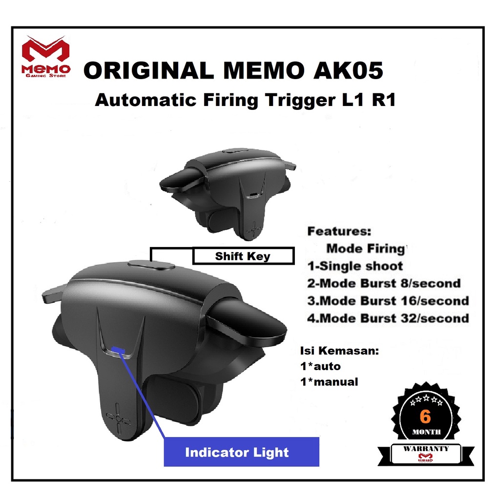 Automatic Firing Trigger L1 R1,PUBG FF CODM Original Memo AK05