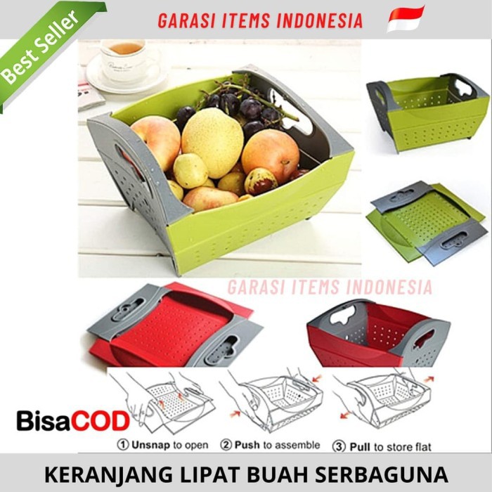 KERANJANG LIPAT TEMPAT BUAH &SAYUR / TIRISAN SAYUR / TIRISAN BUAH