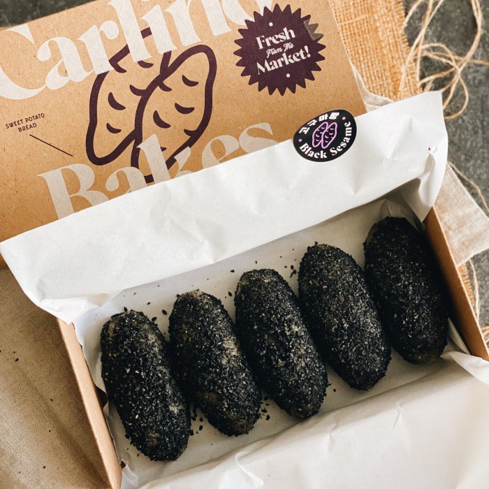 

Black Sesame Goguma Ppang Korean Sweet Potato Bread - Carlino Bakes