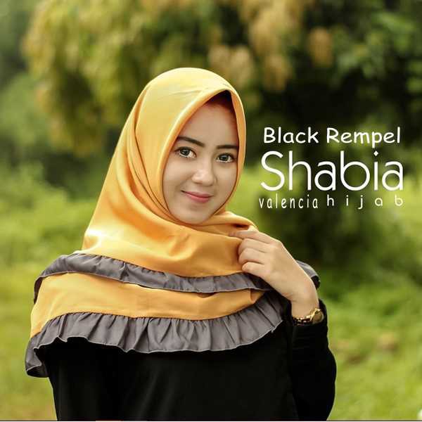 JILBAB | KERUDUNG | HIJAB SEGIEMPAT BLACK REMPEL | GRIGI REMPEL HITAM | RUFFLE BLACK