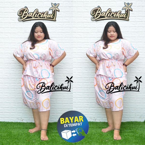 Balicihui Set Baju Tidur Jumbo Wanita Piyama XXL Wanita Setelan Tidur Jumbo XXXL Wanita