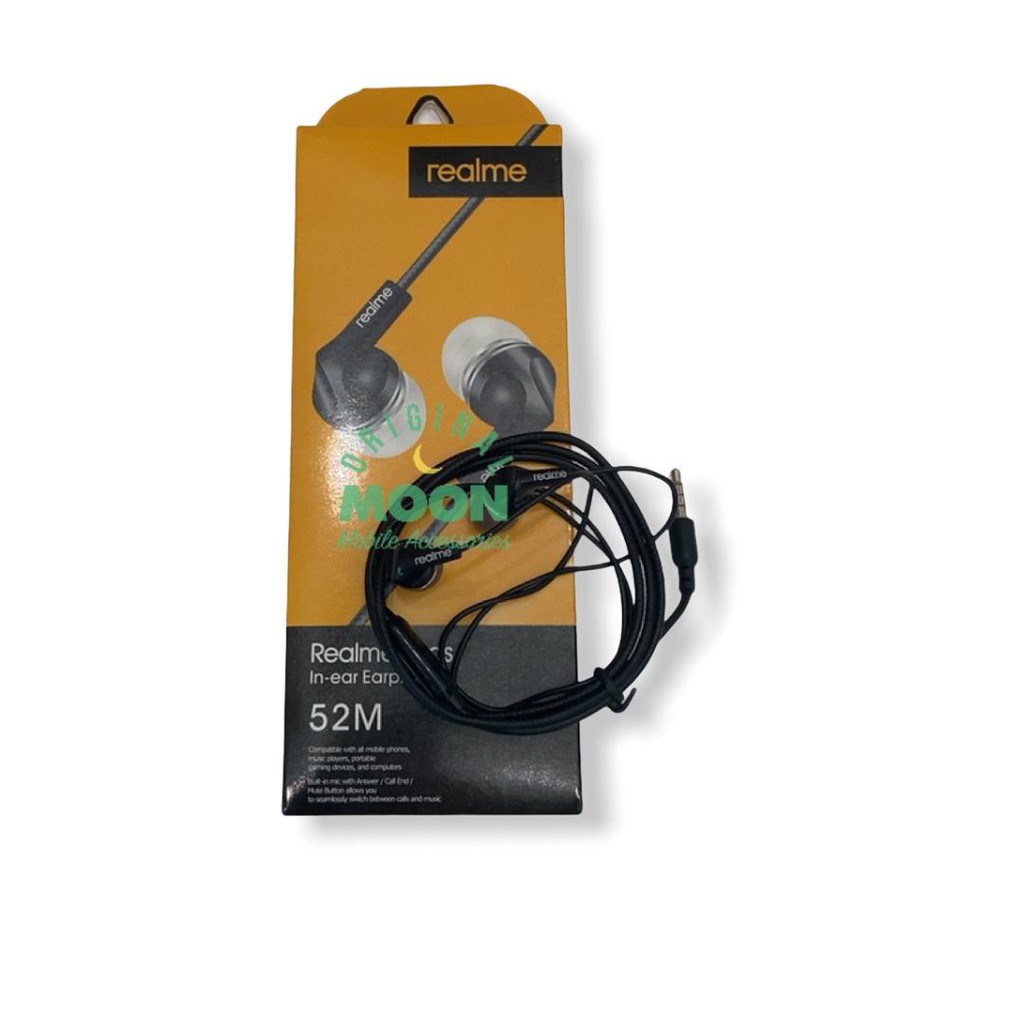 Headset Handfree Earphone brand realme Stereo MEGA BASS 52M