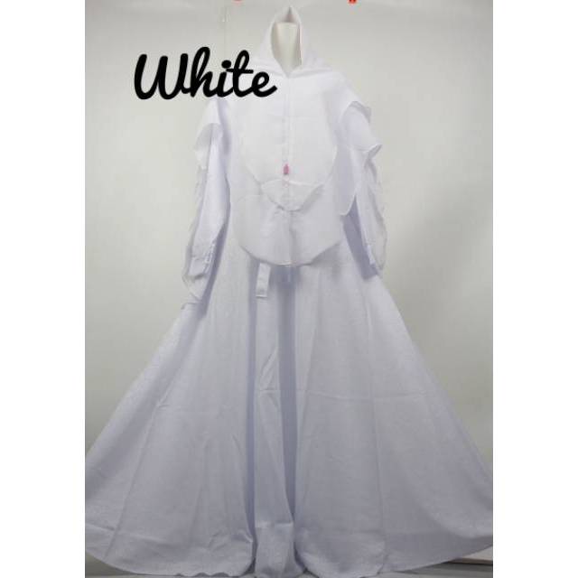 Gamis WOLFIS EMBOS MELLY set khimar ceruty 2 layer ovale