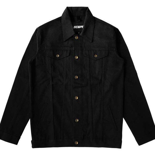M2QS SCAPE GEAR HUDSON DENIM TRUCKER JACKET JEANS JAKET BLACK HITAM - HITAM, M R7GN