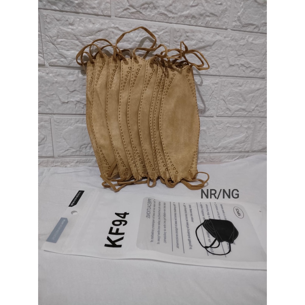 Masker KF94 model korea 4ply isi 10pcs Masker tali senada Murah Gold