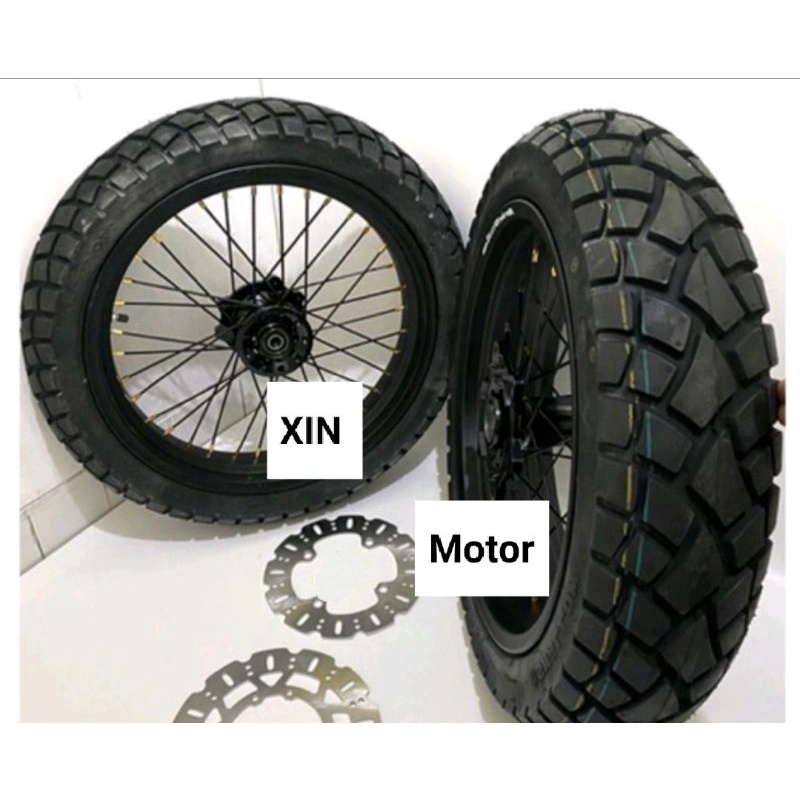 Paket Ban set  Wheelset Velg Set SuperMoto  KLX 150 DTRAKER WR 155CRF150 CRF 150 L CRF150L - Sepaket