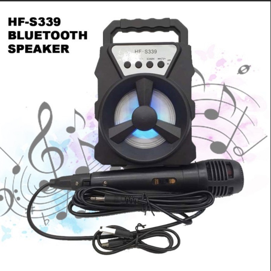 SPEAKER HF-S339 GRATIS MICROPHONE / SPEAKER BLUETOOTH + MIC KARAOKE 702 WIRELESS BLUETOOT BASS