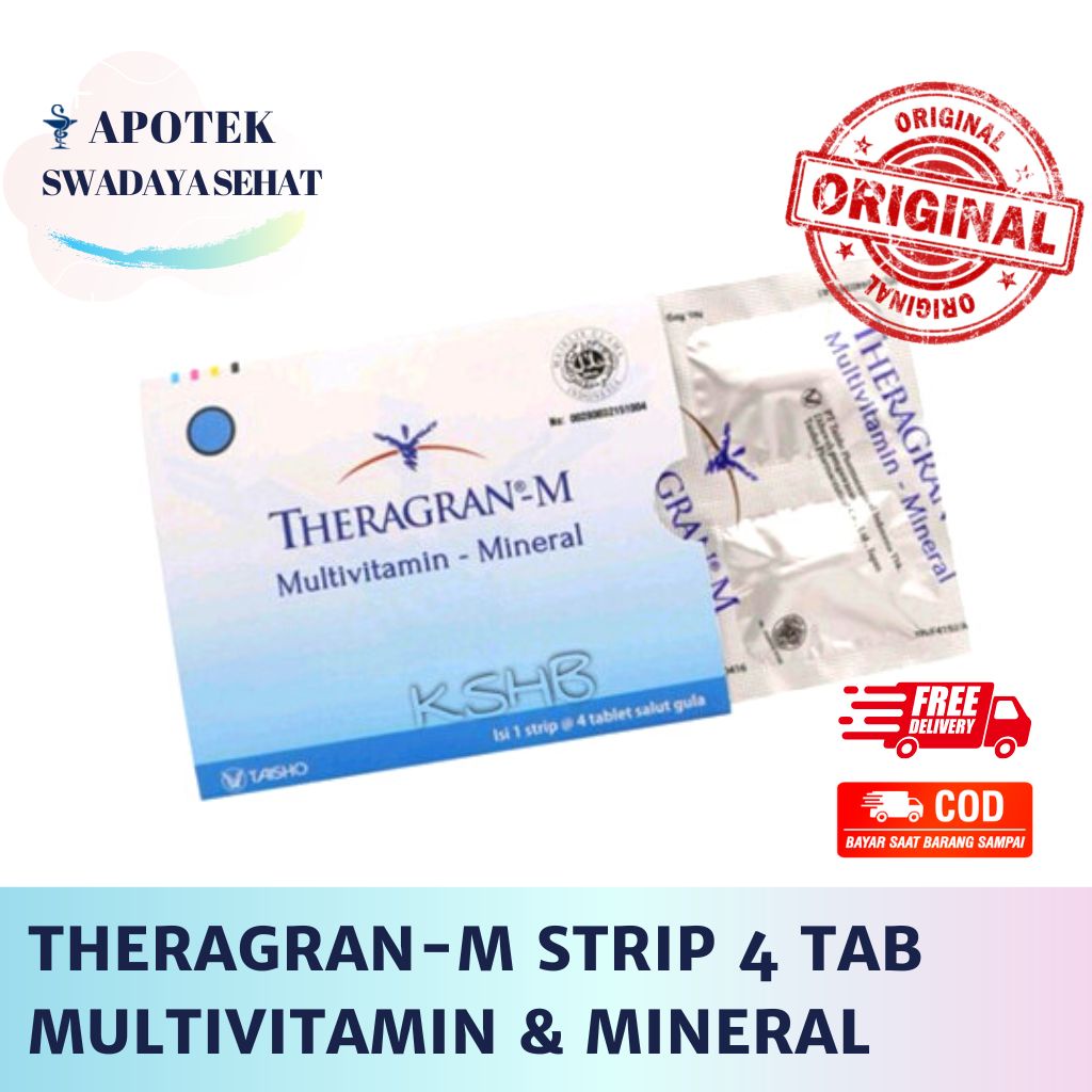 THERAGRAN-M STRIP 4 TAB - Multivitamin dan Mineral Daya Tahan Penyembuhan