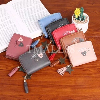 Dompet Koin Mini Wanita Free Pom-pom Korean Fashion Trendy Fashion Wallet