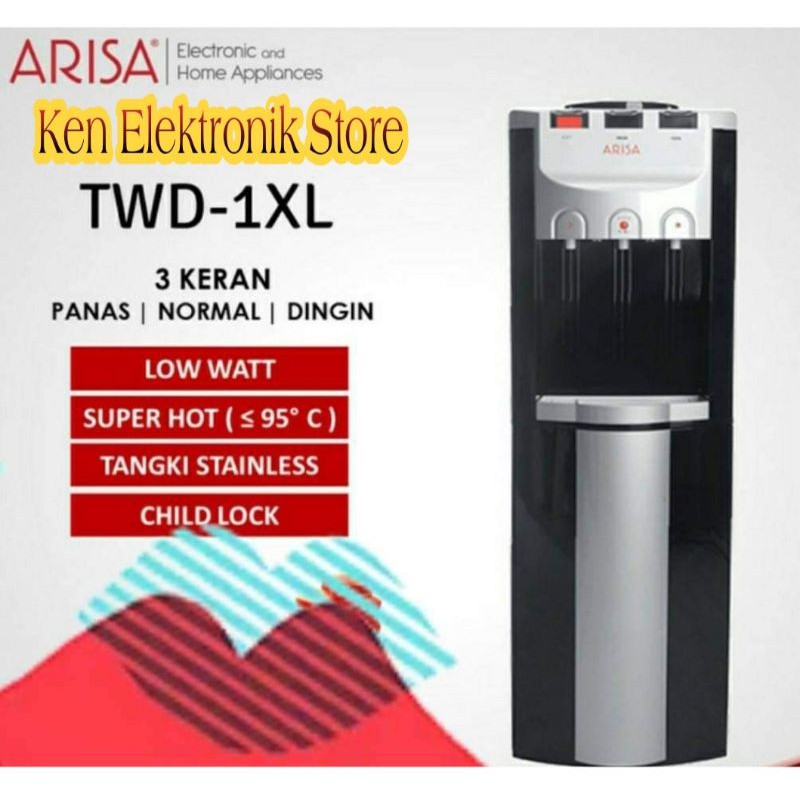 Dispenser Arisa TWD 1XL 3 Tombol Galon Atas