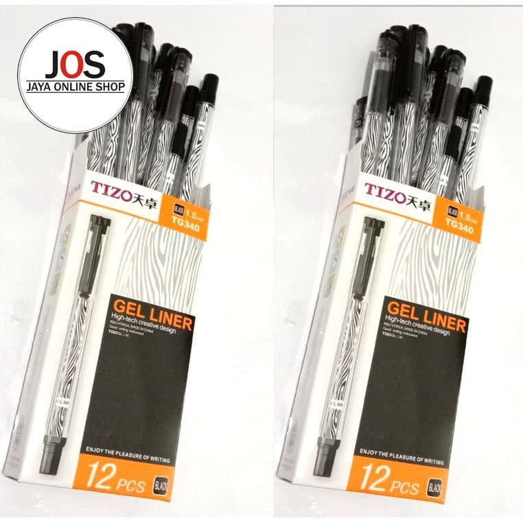 

Tizo Pen gel / pulpen gel / pena gel / ballpen gel / bolpoin gel liner tg-340 isi 12pcs