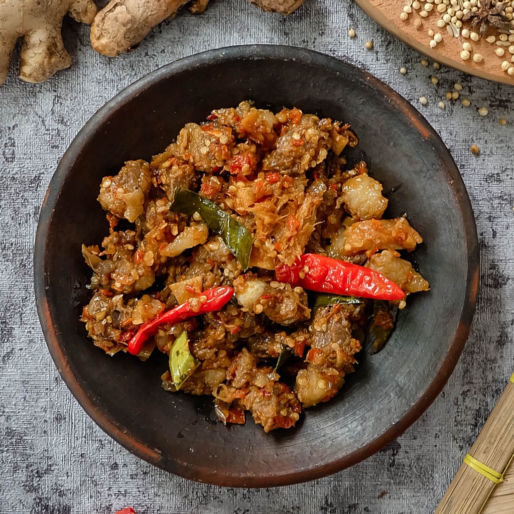 

OSENG MERCON JOGJA SANDUNG LAMUR / TUMIS DAGING PEDAS 165 GR