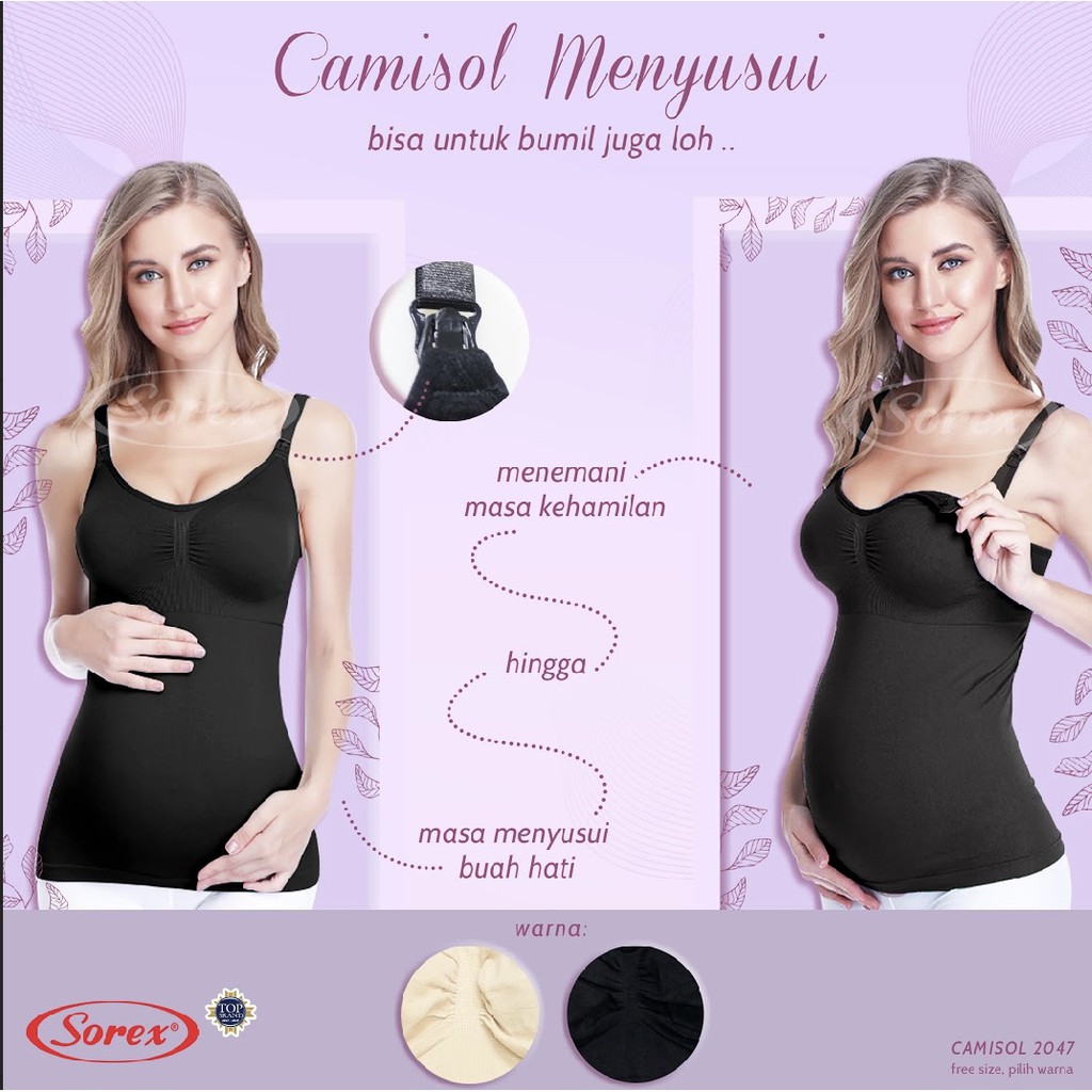 SINGLET TANK TOP CAMISOL BRA BH IBU MENYUSUI SOREX 2047 MATERNITY BRA SOREX MENYUSUI DENGAN KANCING