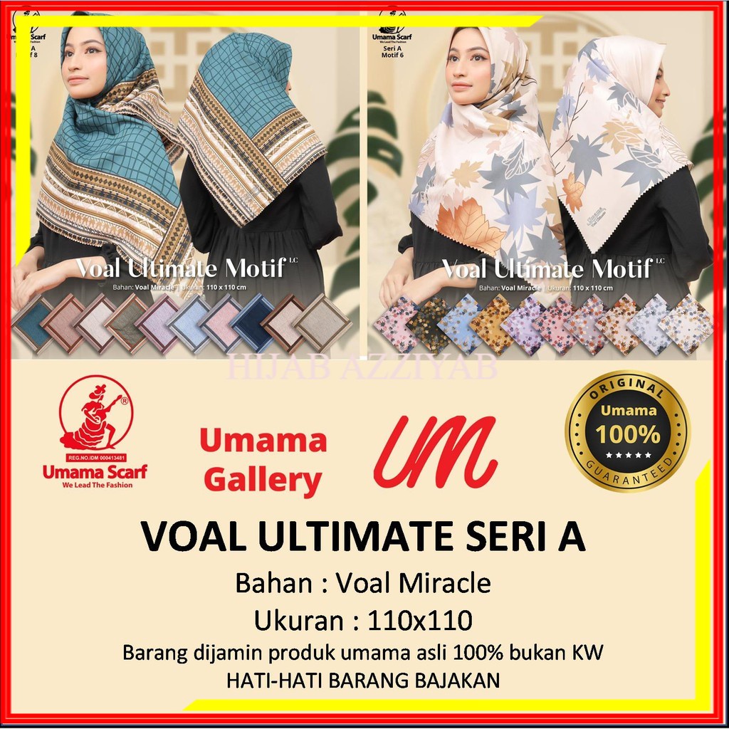 Voal Ultimate Motif LC Seri A Hijab Jilbab Grosir Segi Empat Motif Umama - Grosir (10Pcs)