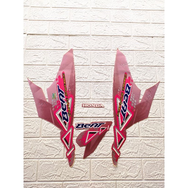 Striping Honda beat karbu pertama Ping pink oren putih asli ori