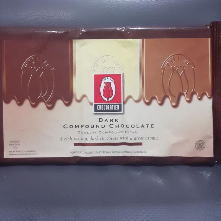 

Hot!! dark compound chocolate. coklat tulip 1kg repack