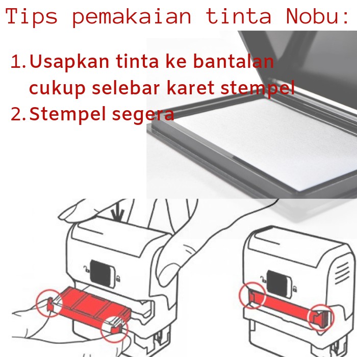 Nobu Ink - Tinta stempel permanen ke plastik kemasan label sticker, foil, besi -  tanggal kadaluarsa, expired date, kode produksi