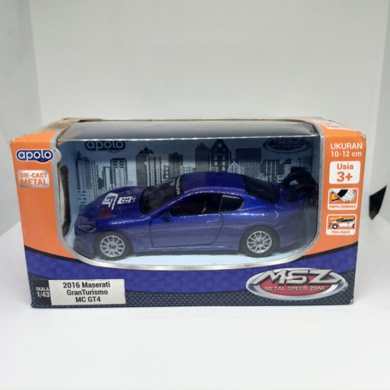 Apolo MSZ Maserati GranTurismo MC GT4 2016 Metalic Blue Miniatur Mobil
