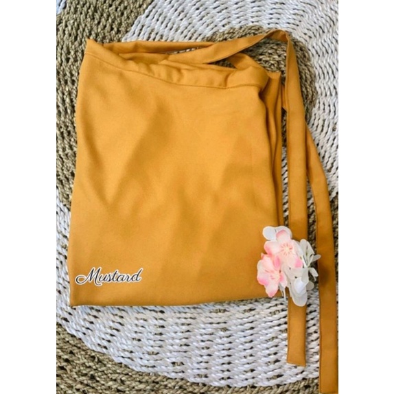 ROK STRAP ROK TALI SHAKILA ROK KOREA TALI STYLE ROK WANITA BAHAN SHAKILA STREAT ALL SIZE FIT TO XL BAWAHAN PANJANG KOREA LONG SKIRT STRAP POLOS-Mustard