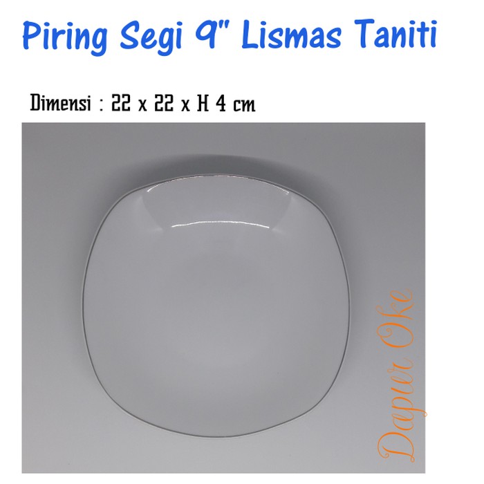 Piring Makan Segi 9" Lismas (6 pcs) / Piring Keramik