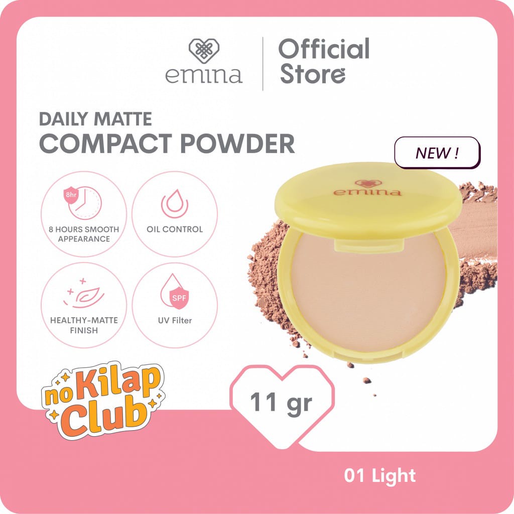 Emina Daily Matte Compact Powder 11 g ~ ORIGINAL 100%