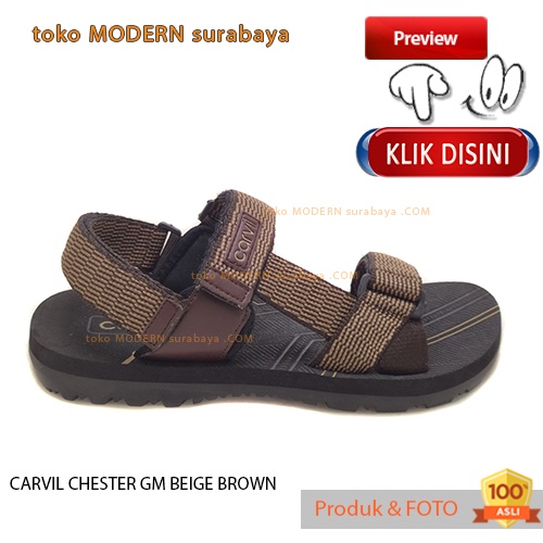 CARVIL CHESTER GM BEIGE / BROWN sandal pria casual sandal gunung slide