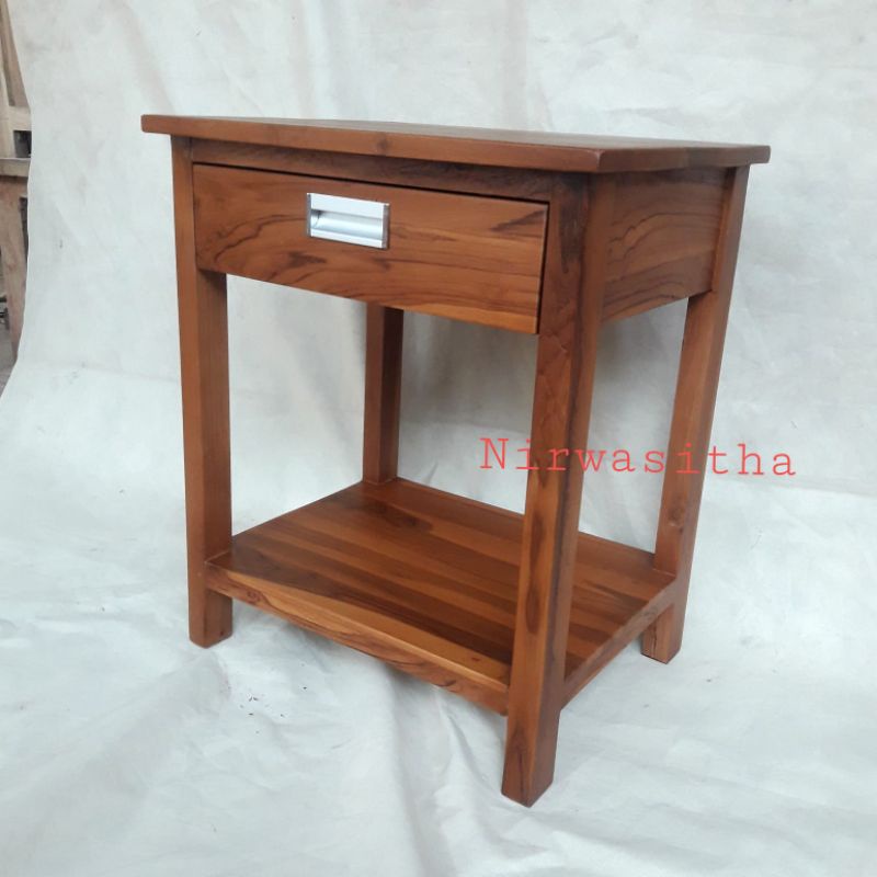 Meja Tamu Sudut Nakas Side Table Lamp Table kayu Jati Jogja