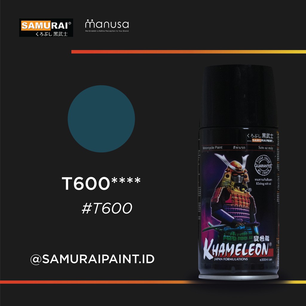 Samurai Paint Khameleon Hijau T600 Bunglon Green T600 Cat Aerosol Kualitas Kompresor