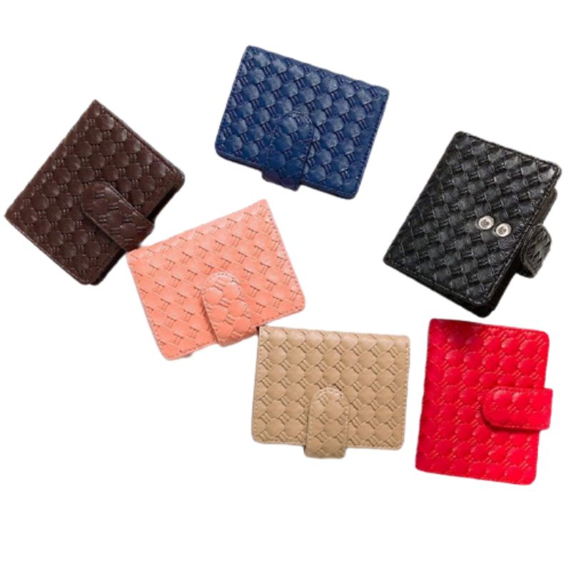 Dompet Kartu Anyam model Kancing mewah