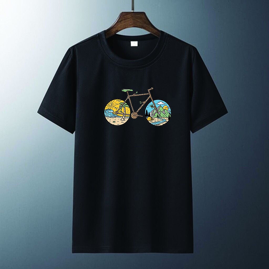 Kaos Distro Pria Sepeda World tour Baju Oblong T-shirt Pria baju cowok kekinian