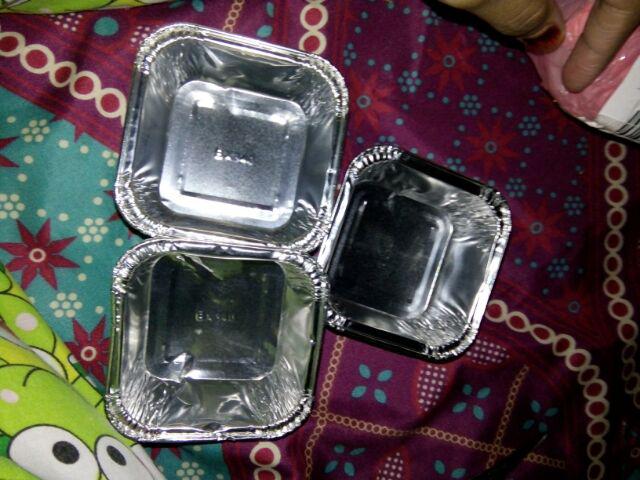 Aluminium Foil Cup Kotak Square Macaroni Schotel Isi 100pcs