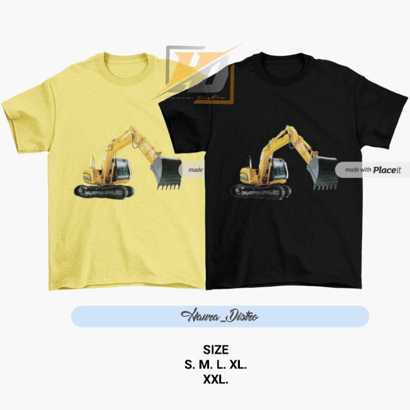 Kaos excavator anak laki-laki usia 12 tahun/baju t-shirt anak motif excavator