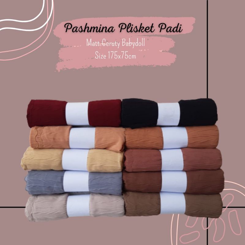 Pashmina Padi Zigzag Pashmina Plisket Padi Kerudung Pashmina Ceruty Hijab Kekinian