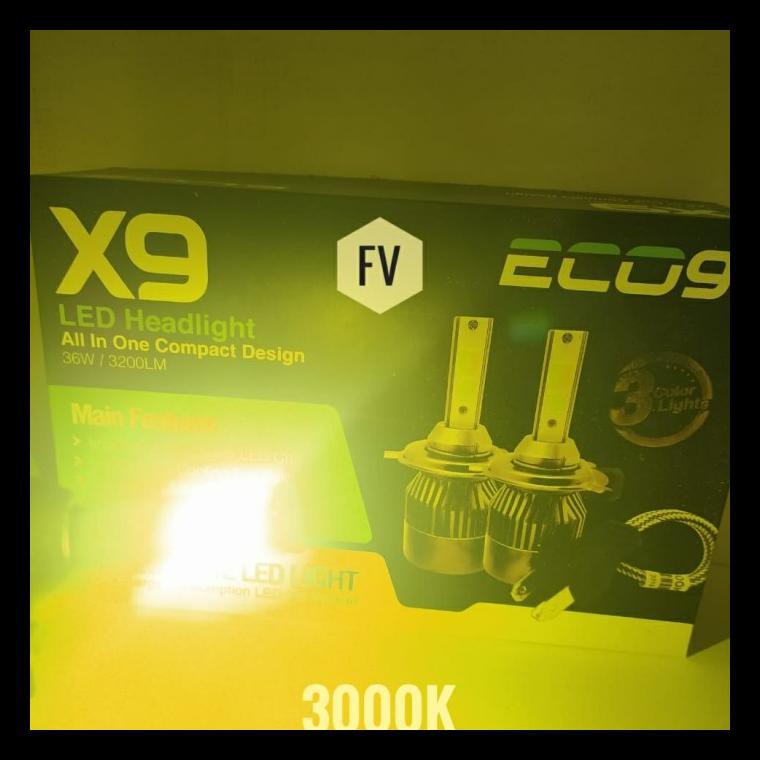HOT DEAL LAMPU LED H4 MOBIL X9 ECO9 3WARNA HI/LOW
