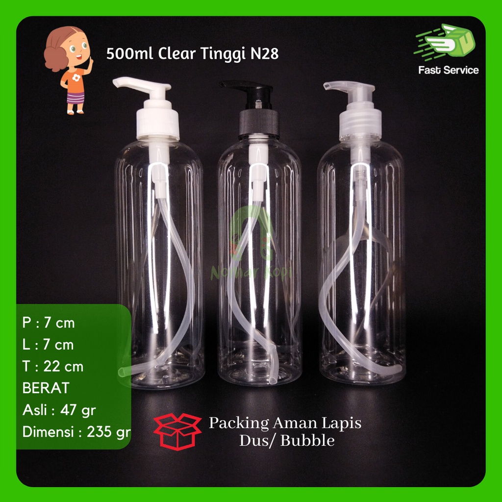 Botol Pump Sirup 500ml Tinggi Sirup Gula Aren Gel Sabun Hand Sanitizer