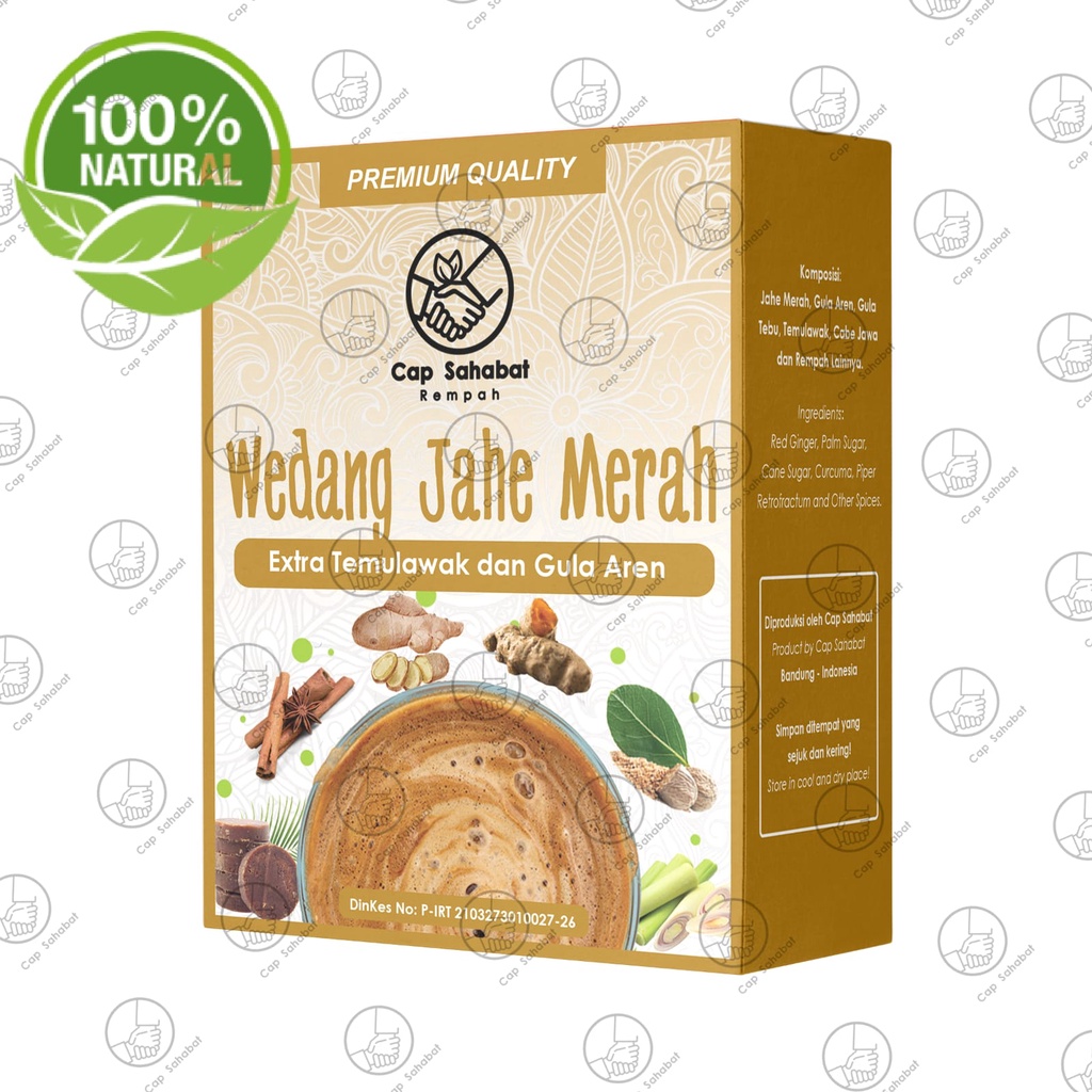 Wedang Jahe Merah Aren Cap Sahabat (Isi 4 Sachet) / Extra Ginseng / Jamu Instan / Rempah / 100% PREMIUM QUALITY