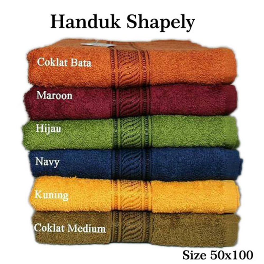 Handuk Shapely 50 x 100 cm polos - Random Colour