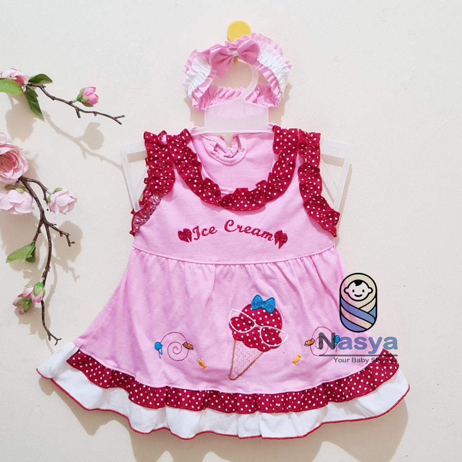 [P-001] Baju Bayi (0-6 bulan) / Dress Bayi Perempuan Motif Animal - Planet Kids (Planet Kid)