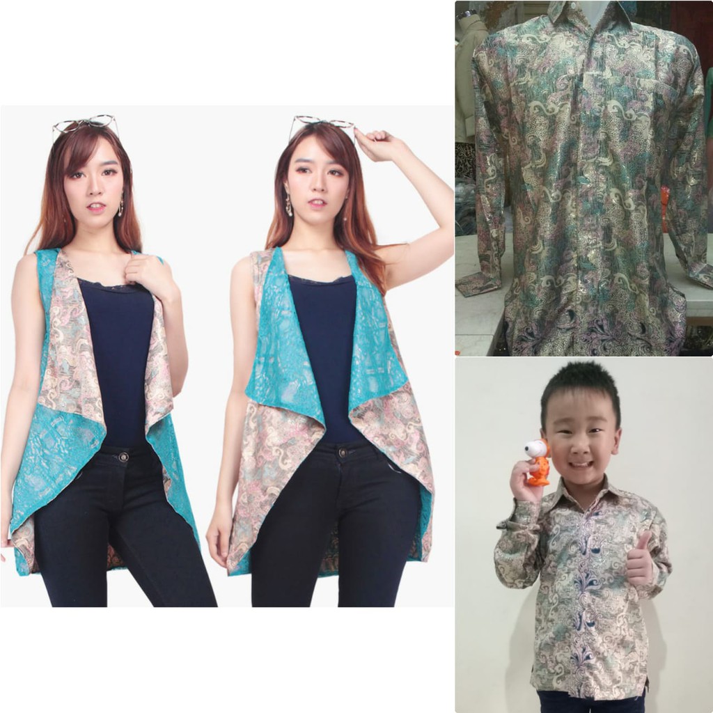 SB Collection Couple Family Byan Batik 2in1 Blazer Outer Bolero Dan Kemeja Dewasa Anak