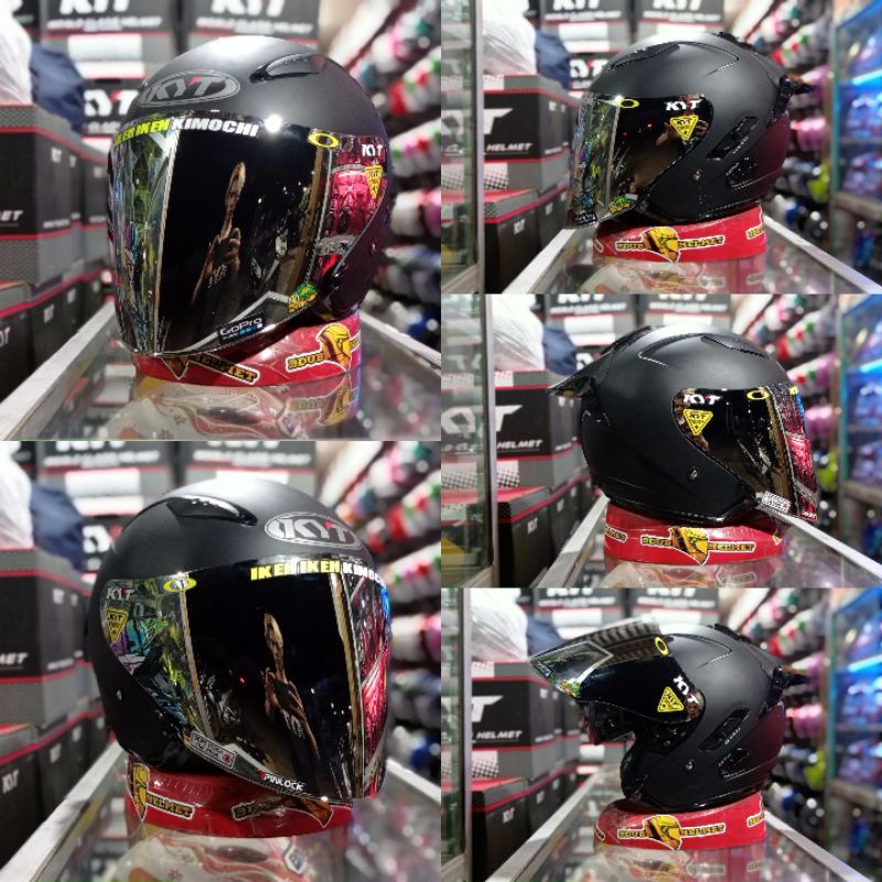 HELM KYT GALAXY  WHITE PAKET GANTENG KACA VENOM 100% ORIGINAL SNI~DOT-H-v-gold/silver+spo3
