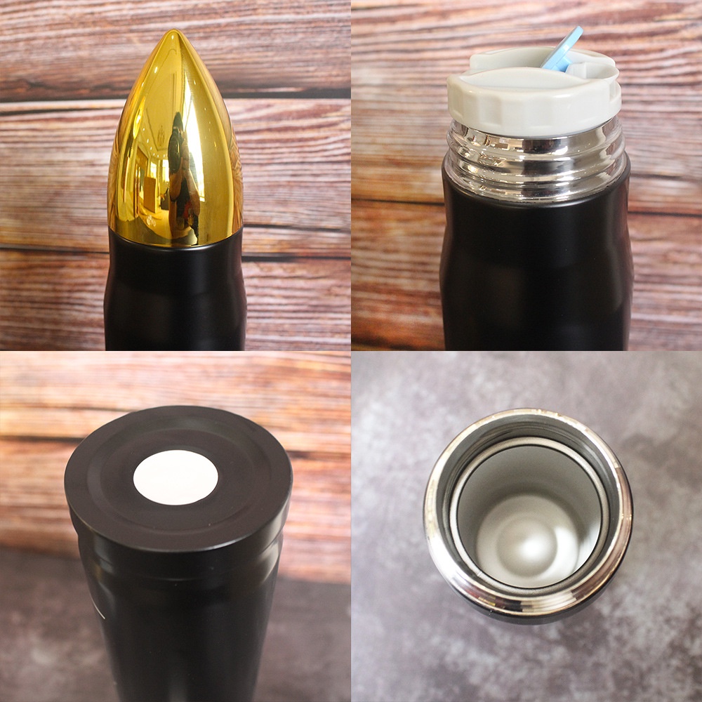 termos stainless model peluru unik dan lucu bullet model vacum lock sd-1025-3
