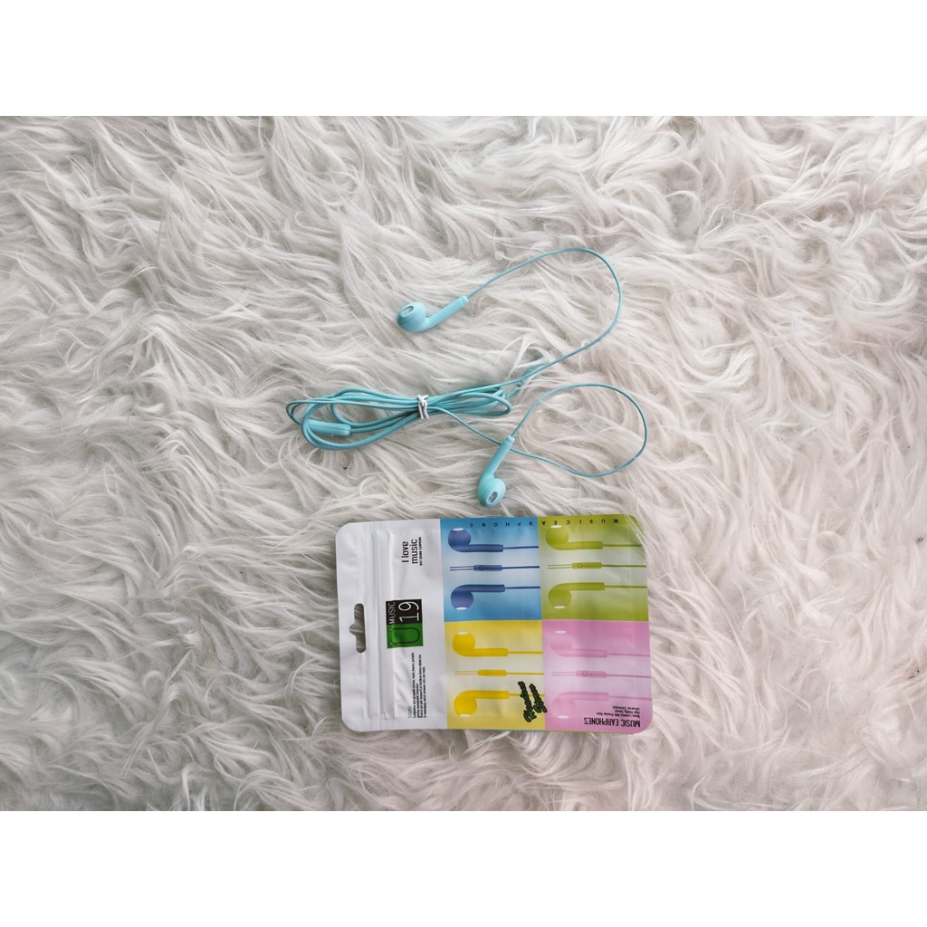 HF handsfree  U19 macaron + pack import HF Extra Bass