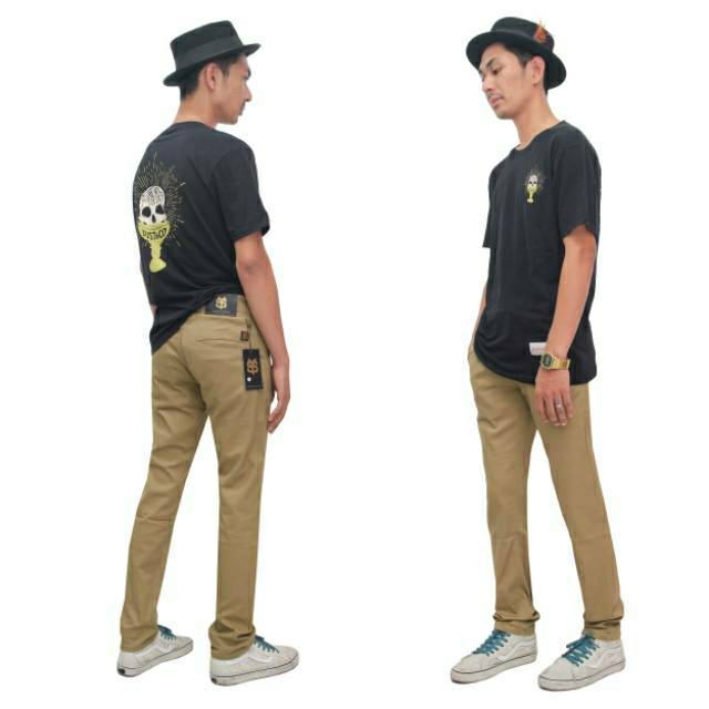 PREMIUM Celana  Chino  Panjang Cream  Mocca Hitam Grey Abu 