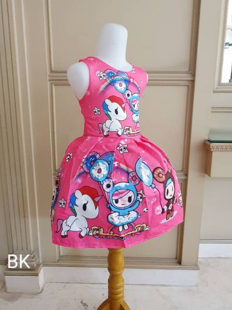 81107 TD UNICORN / DRESS UNICORN PINK / GAUN PESTA UNICORN ANAK IMPORT KOREA LUCU MURAH BAGUS