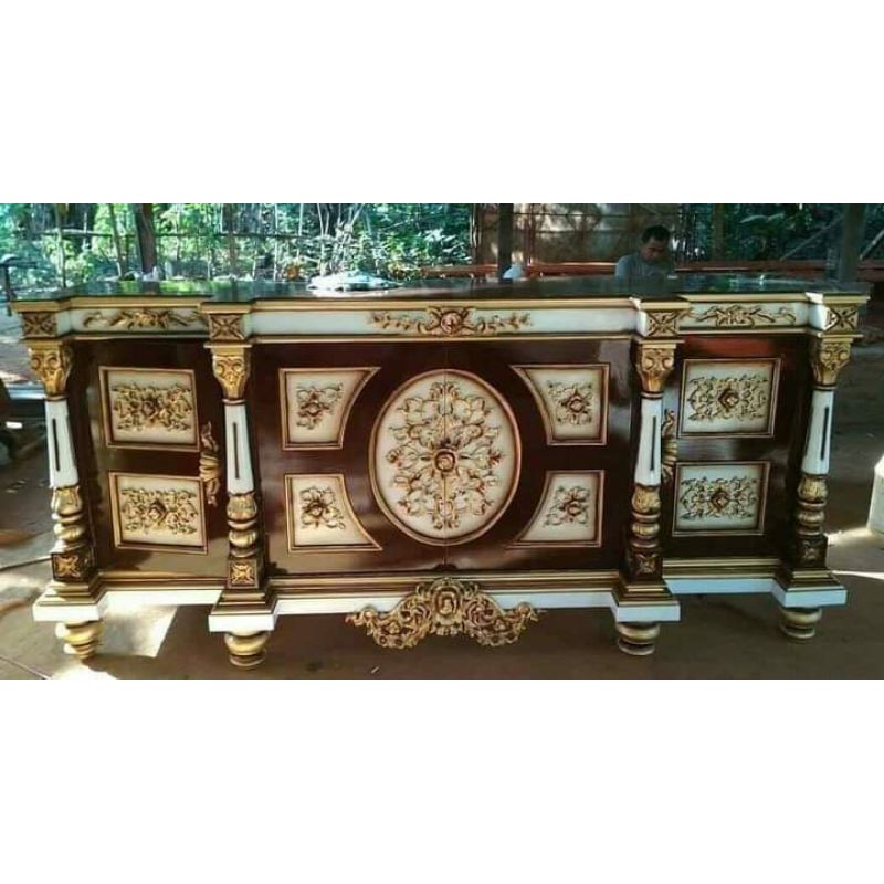 BUFET TV BUVET UKIR MEWAH KAYU JATI