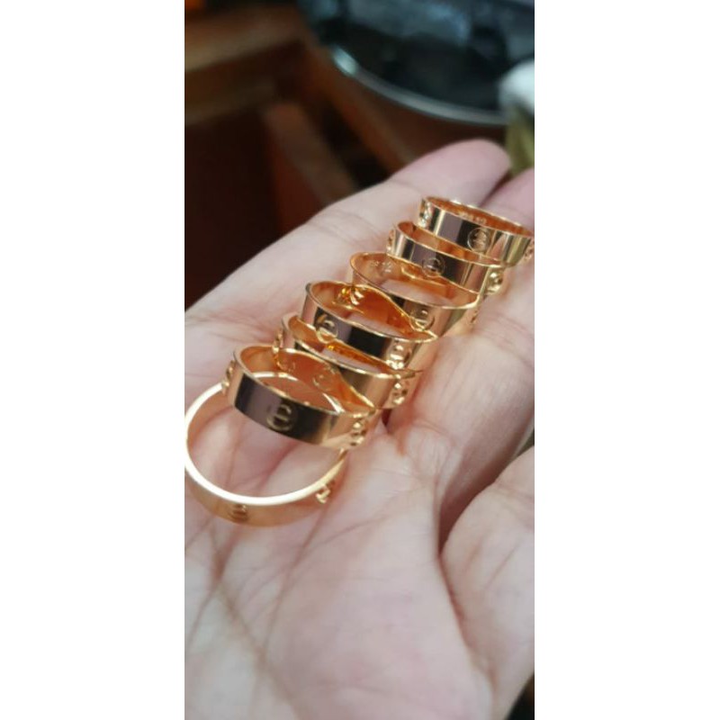 cincin kartir emas asli muda kuning 375 380