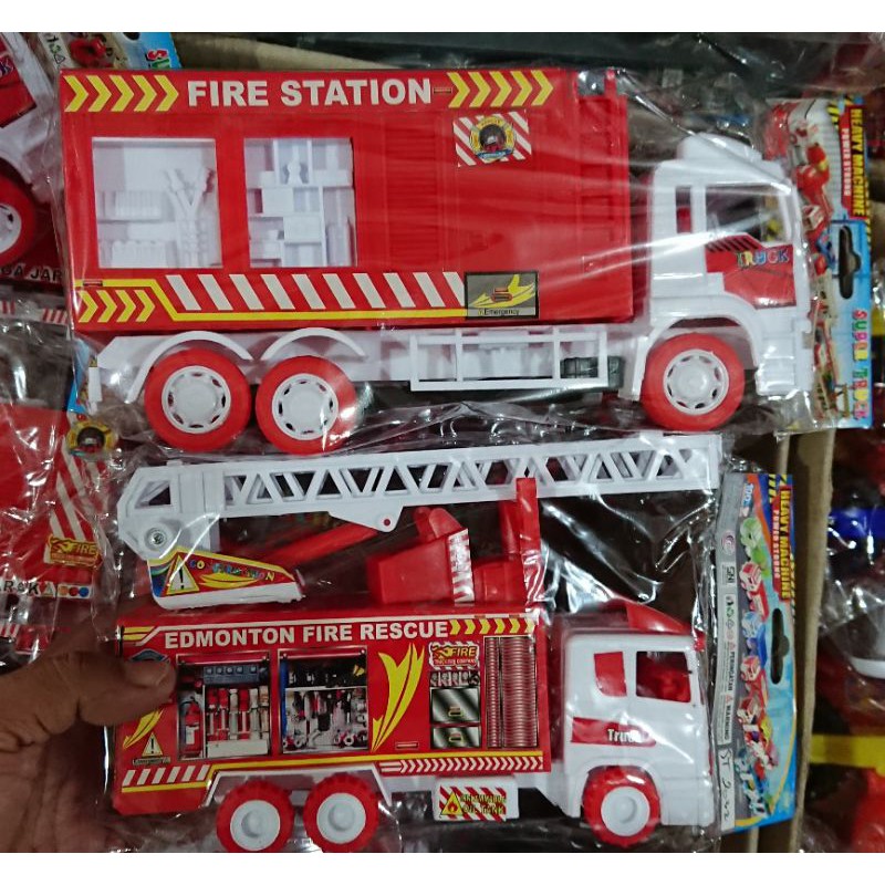 AJ Mainan Anak Edukasi Mobil Pemadam Kebakaran Fire Rescue/ Mobil Truck Pemadam Dengan Tangga Darurat