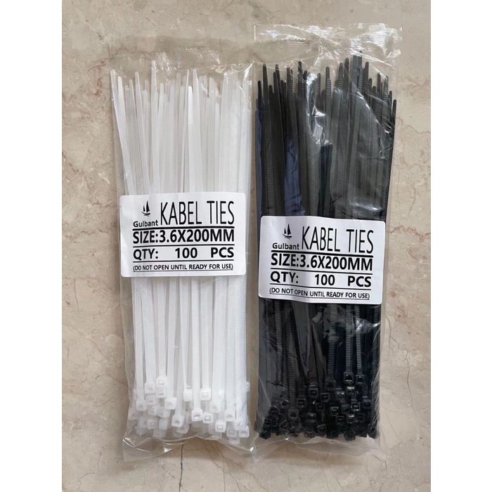 

ORGANIZER-DOCUMENT- KABEL TIES CABLE TIE 3.6 X 200MM (20CM) CV 200 KUALITAS BAIK - PUTIH -DOCUMENT-