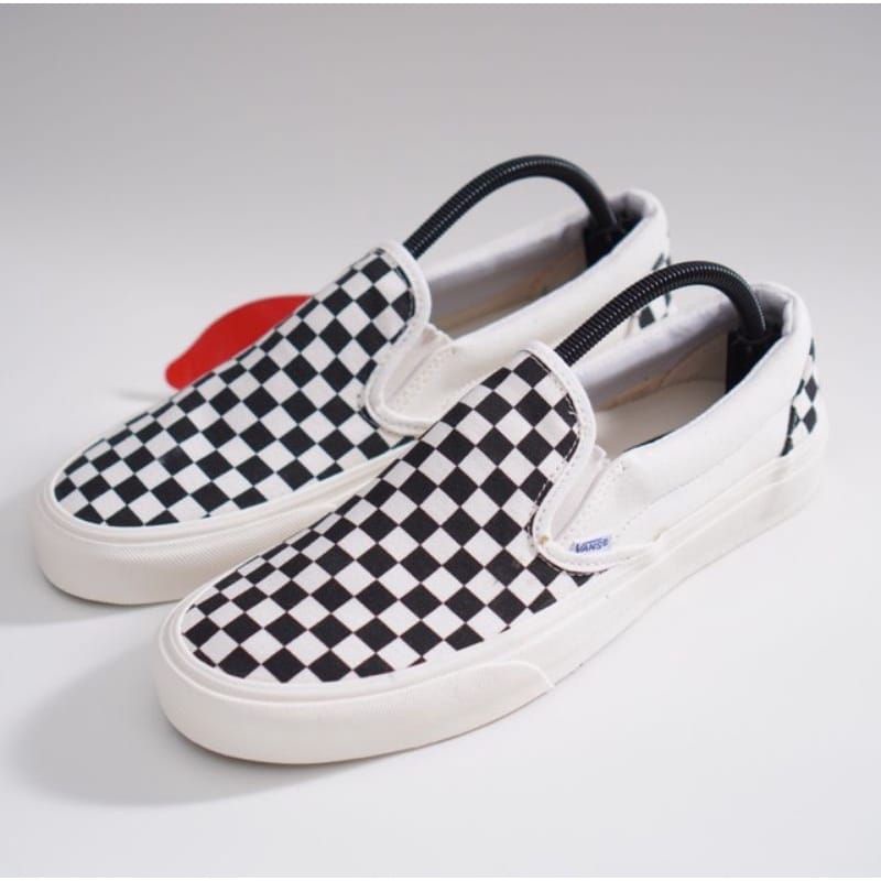 SEPATU VANS SLIP ON  CHECKBOARD CATUR KOTAK PUTIH KUALITAS PREMIUM SEPATU PRIA DAN WANITA SKATEBOARD