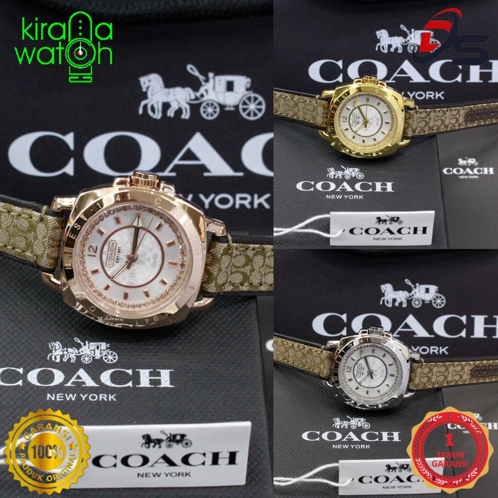 Jam wanita Coach 35mm  tipe EST 1941 Leather strap Original 131021